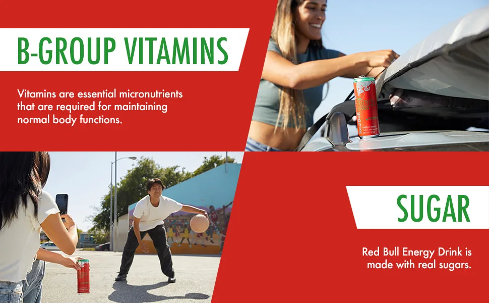 Red Bull Energy Drink, Watermelon, Red Edition, 8.4 fl oz (24 Pack) Watermelon 8.4 Fl Oz (Pack of 24) - unspecified