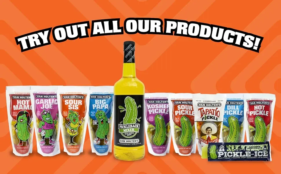 Van Holten's Pickles - Variety Pickle-In-A-Pouch Sampler - 8 Pack - Orange Product