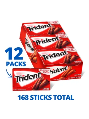 Trident Cinnamon Sugar Free Gum, 14 Count (Pack of 12) (168 Total Pieces) - image