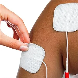 Syrtenty TENS Unit Replacement Pads - Pack of 4 Electrode Squares for Muscle Stimulation & Therapy - 1.5" x 13" Stimulator Pad Set 4 1.5"x13" - Flexible, Comfortable Adhesive