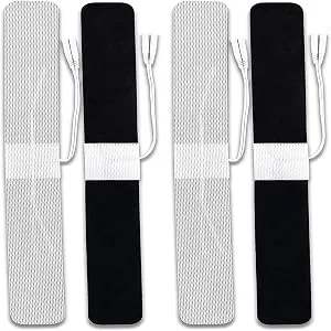 Syrtenty TENS Unit Replacement Pads - Pack of 4 Electrode Squares for Muscle Stimulation & Therapy - 1.5" x 13" Stimulator Pad Set 4 1.5"x13" - Long Strip