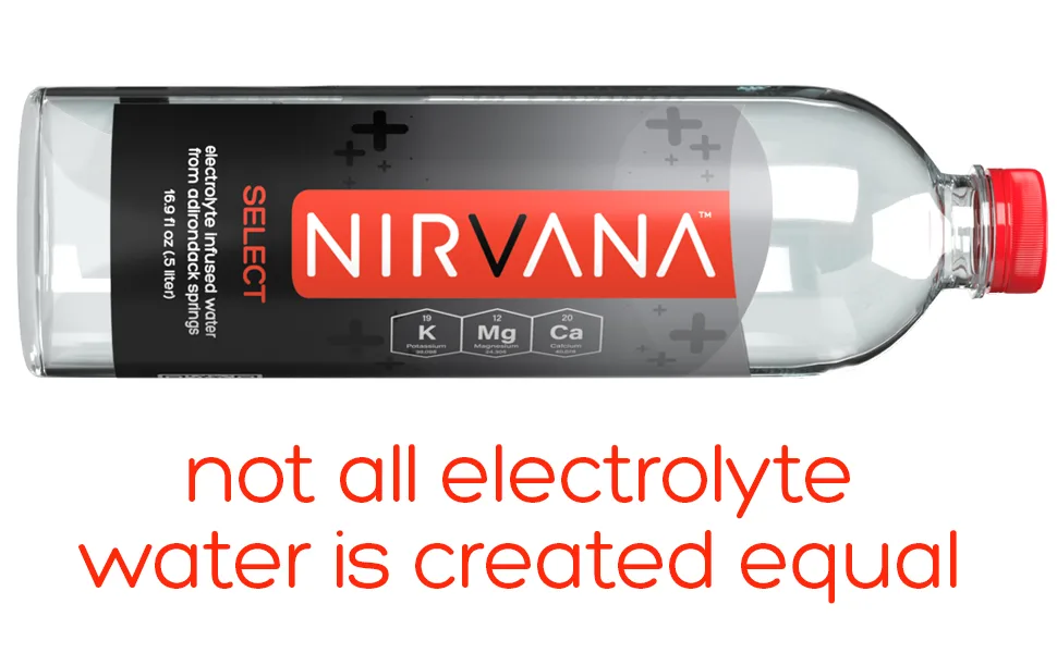 Nirvana Select Premium Natural Spring Water Infused With Electrolytes for Maximum Hydration - 0.5L bottle (12 Pack) - Nirvana Select - Not all electrolytes are created equal