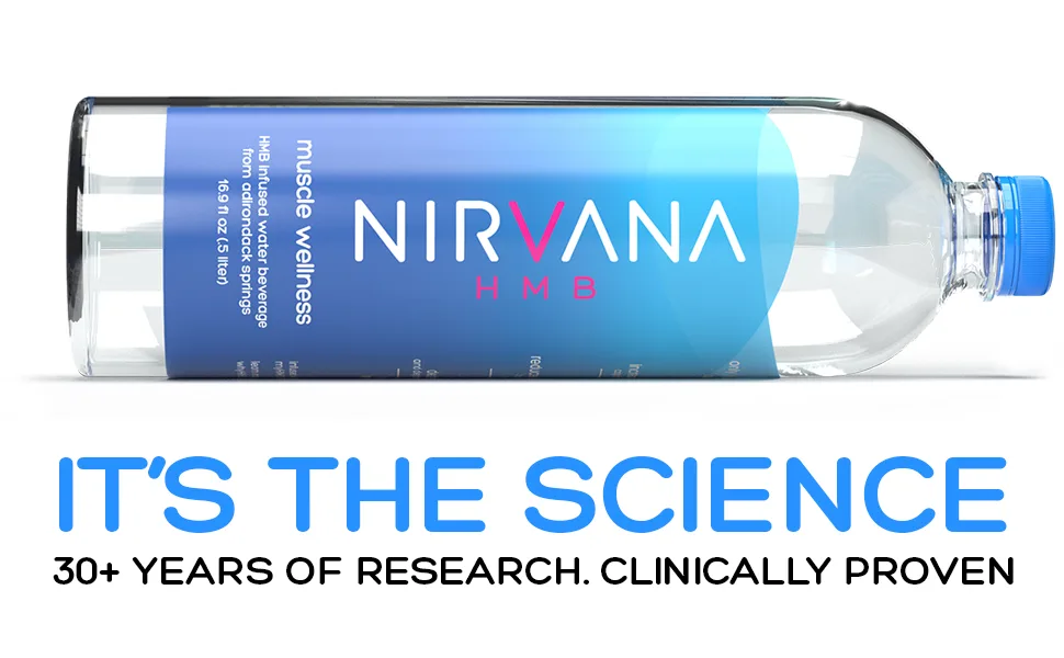 Nirvana HMB Infused Natural Spring Water for Muscle Wellness, Performance, and Recovery 0.5L bottle (12 Pack) - Nirvana Water Sciences - HMB - 30+ years of Research. Clinically proven