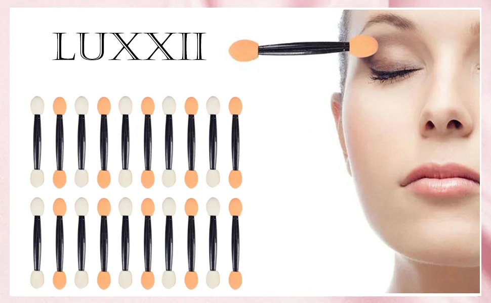 Luxxii (20 Pack) Eyeshadow Applicator Brush Sponge Tipped Makeup Tool Dual Sides Eyeshadow Applicator Brush Comestic for Lady Women Beauty - Luxxii (20 Pack) Eyeshadow Applicator Brush Sponge Tipped Makeup Tool Dual Sides