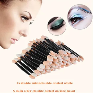 Luxxii (20 Pack) Eyeshadow Applicator Brush Sponge Tipped Makeup Tool Dual Sides Eyeshadow Applicator Brush Comestic for Lady Women Beauty - Luxxii (20 Pack) Eyeshadow Applicator Brush Sponge Tipped Makeup Tool Dual Sides