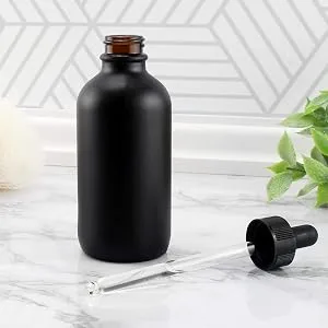 4oz Amber Glass Dropper Bottles (6-Pack), Refillable Glass Bottles for Essential Oils, Cosmetics, and Cooking Amber Brown - image