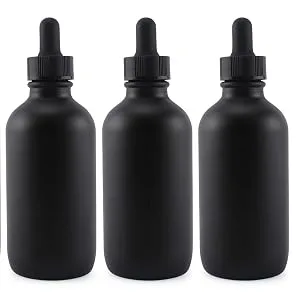 4oz Amber Glass Dropper Bottles (6-Pack), Refillable Glass Bottles for Essential Oils, Cosmetics, and Cooking Amber Brown - image