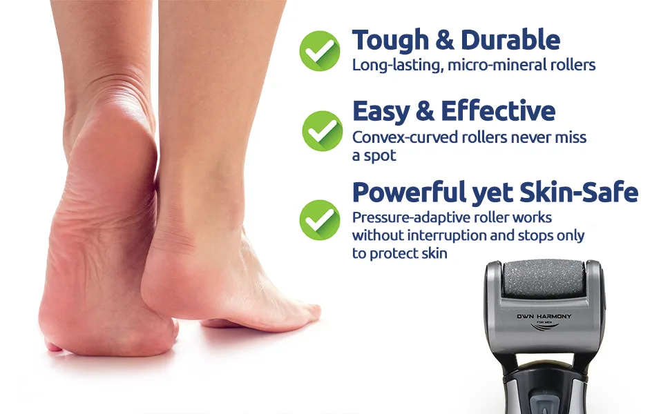 Own Harmony Extra Coarse 3 Refill Rollers Best Fit for Electric Callus Remover CR900 for Men - Pedicure File Tools Foot Care - Replacement Refills 3 Pack Men's - Extra Coarse - extra coarse refill roller replacement head grey CR900 electric callus remover men male him gift set