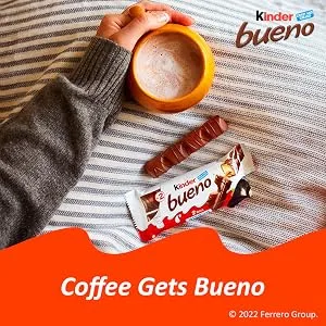Kinder Bueno, Milk Chocolate And Hazelnut Cream, 2 Individually Wrapped Chocolate Bars, 1.5 Oz, Bulk 30 Pack 1.5 Ounce (Pack of 30) - Coffee Gets Bueno