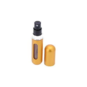 HINNASWA Portable Mini Refillable Perfume Empty Spray Bottle Atomizer Bottom Refill Pump Case for Traveling and Outgoing 3 Pcs Pack of 5ml (Sliver, Gold, Pink) - Clear window to see the perfume inside!