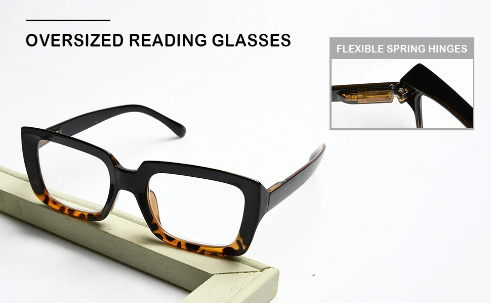 Eyekepper 4 Pack Ladies Reading Glasses - Oversized Square Design Reader Eyeglasses for Women 4 Pairs Mix 1.5 x - womens reading glasses