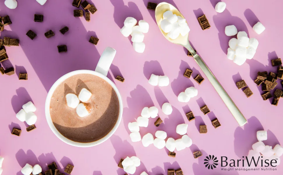 BariWise Protein Hot Cocoa, Chocolate - 2g Net Carbs, 80 Calories, 15g Protein (7ct) Chocolate 0.83 Ounce (Pack of 7) - BariWise Hot Chocolate Protein Drinks