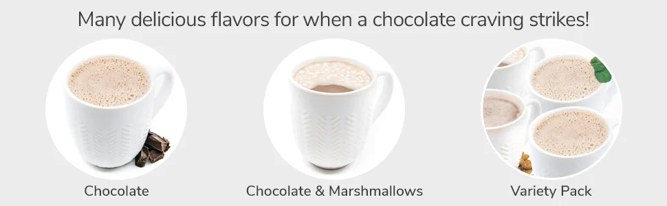BariWise Protein Hot Cocoa, Chocolate - 2g Net Carbs, 80 Calories, 15g Protein (7ct) Chocolate 0.83 Ounce (Pack of 7) - many flavor options chocolate chocolate marshmallow variety pack bariwise