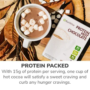BariWise Protein Hot Cocoa, Chocolate - 2g Net Carbs, 80 Calories, 15g Protein (7ct) Chocolate 0.83 Ounce (Pack of 7) - protein packed 15g hot cocoa satisfying sweet craving curb hunger