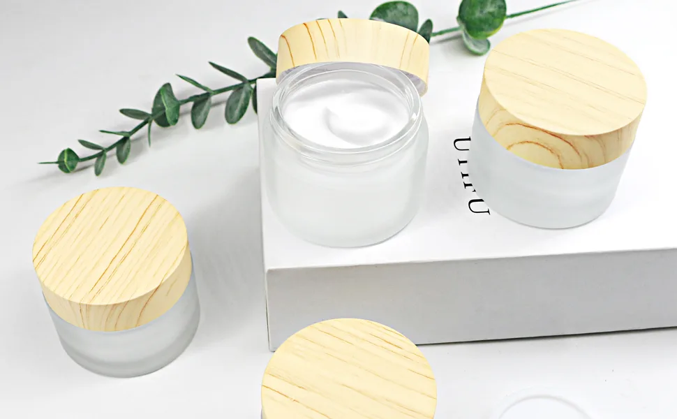 Gemice Glass Cosmetic Containers Empty Sample Jars with Leakproof Lids Makeup Sample Containers BPA free Pot Jars for Cosmetic, Lotion, Cream (4 Pack) 30ml-White - product information 1