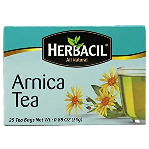 Herbacil Arnica Tea, Caffeine-Free, 3-Pack, 0.88 Oz, 25 Tea Bags, Boxes (75 Tea Bags) 25 Count (Pack of 3) - Herbacil Arnica Tea
