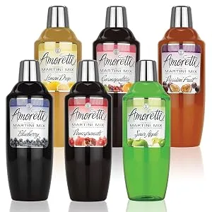 Amoretti Premium Martini Cocktail Mix Minis, 3.4 fl oz 6 Pack - product information 3