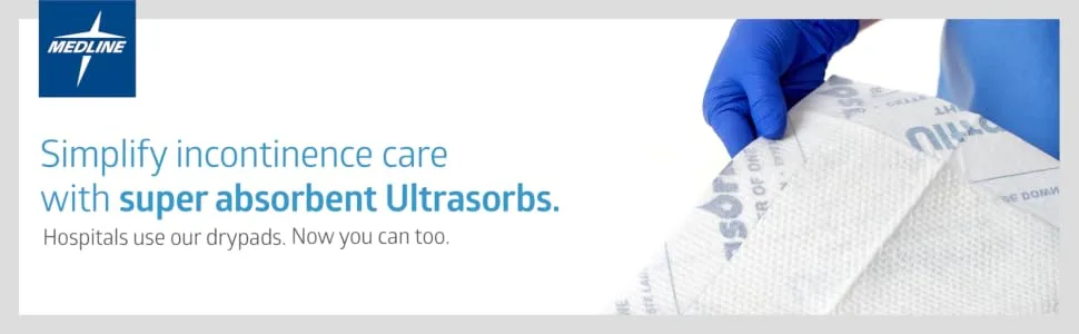 Medline Ultrasorbs AP Drypads, Super Absorbent Disposable Underpad, 30 x 36 inches, 10 Count (Pack of 4), Great for use as Bed pad Protector, Furniture Protection, Incontinence Care 40 Count Ultrasorbs - product information 1