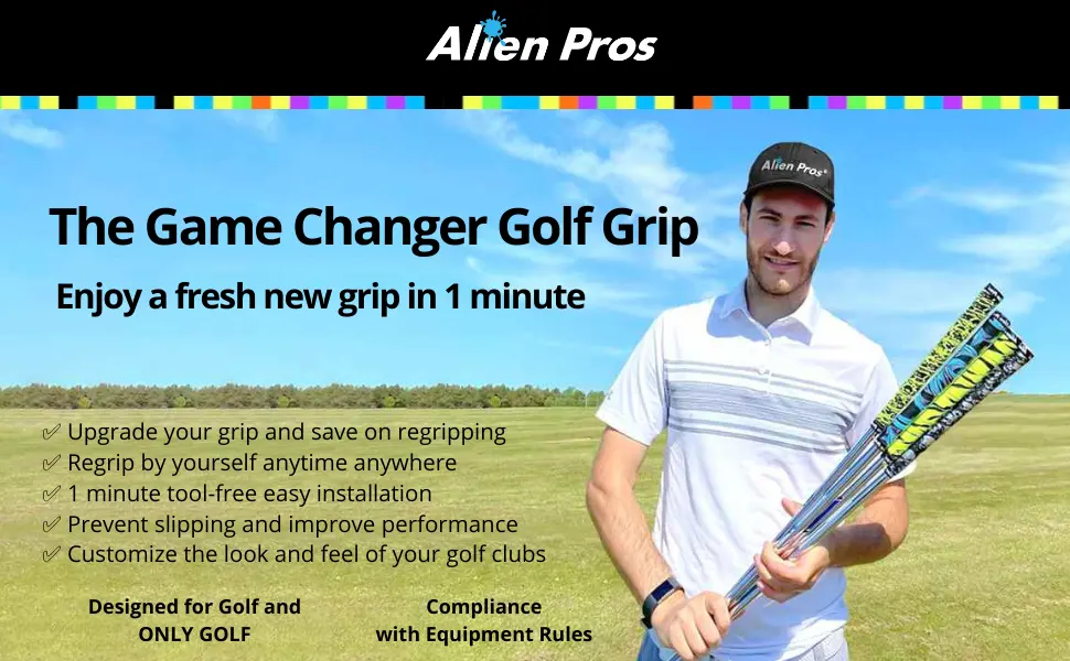 Alien Pros Golf Grip Wrapping Tapes - Innovative Golf Club Grip Solution - Enjoy a Fresh New Grip Feel in Less Than 1 Minute 3-Pack Skull - alien pros golf grips