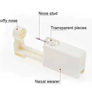 4-Pack Nose Piercing Kit, Disposable Self Piercing Kit with Built-in Nose Studs, Very Safe Nose Piercing Gun, Simple and Convenient Operation, Ideal for Family Use (White + Pink) White+Pink - Nose Piercing Kit