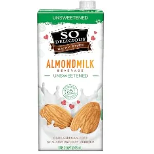 So Delicious Dairy Free Shelf-Stable Almond Milk, Unsweetened, Vegan, Non-GMO Project Verified, 1 Quart (Pack of 6) - product information 1