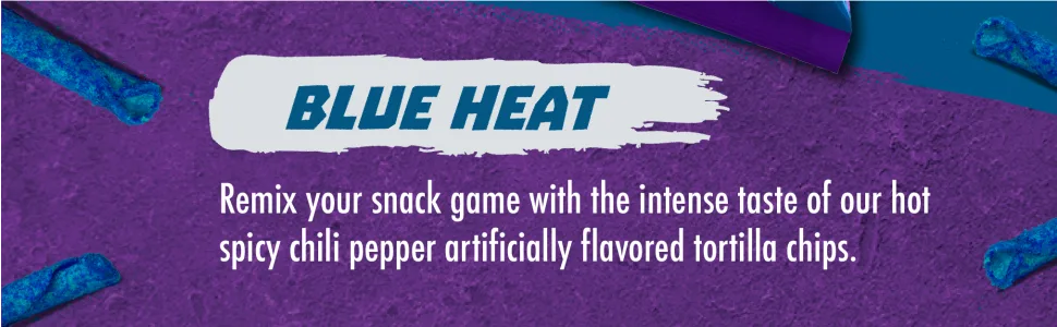 Takis Blue Heat Rolled Tortilla Chips, Hot Chili Pepper Artificially Flavored, 4 Ounce Bag - image