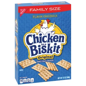 Chicken in a Biskit Original Baked Snack Crackers, Family Size, 6 - 12 Ounce Boxes (Pack of 6) - image