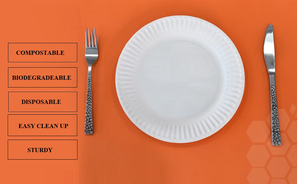 Perfect Stix Paper Plate, White, 9" (Pack of 300) - Paper Plate