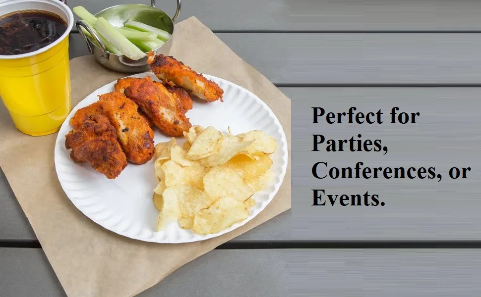 Perfect Stix Paper Plate, White, 9" (Pack of 300) - Paper Plate