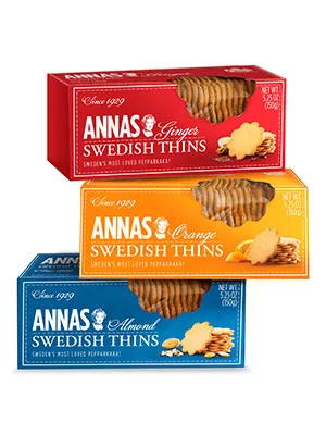 Annas Thins - Ginger Pepparkakor - 5.25 Ounce (Pack of 12) non GMO + Vegan Ginger 5.25 Ounce (Pack of 12) - product information 2
