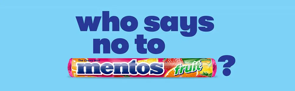 Mentos Candy, Mint Chewy Candy Roll, Fruit, Non Melting, Holiday, Party, Concessions, Office, 14 Pieces (Bulk Pack of 15) - Packaging May Vary - mentos chewy mint fruit, mentos chewy mint
