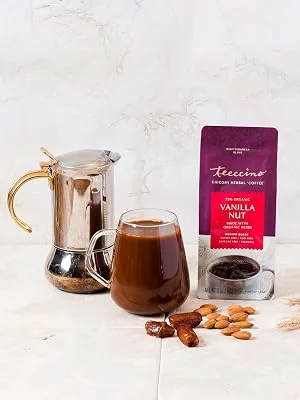 Teeccino Chicory Coffee Alternative  Vanilla Nut  Ground Herbal Coffee Thats Prebiotic, Caffeine-Free & Acid Free, Medium Roast, 11 Ounce (Pack of 3) - Teeccino Vanilla Nut Herbal Coffee Substitute can be brewed in any kind of coffee maker