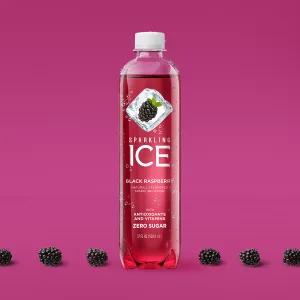 Sparkling ICE, Black Raspberry Sparkling Water, Zero Sugar Flavored Water, with Vitamins and Antioxidants, Low Calorie Beverage, 17 fl oz Bottles (Pack of 12) - image