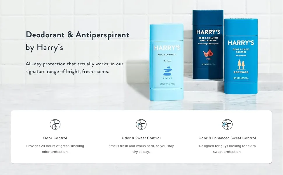 Harry's Odor & Enhanced Sweat Control, Extra-strength Antiperspirant, Fig, 3 Count (Pack of 3) Antiperspirant Fig - Deodorant & Antiperspirant