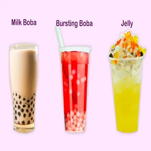 Fusion Select Authentic Strawberry Bubble Tea Kit Extra Rich (5 Packs) Bubble Tea Drink, Boba Tapioca Pearl, Straws, Popular Bubble Tea Flavors Strawberry Kit - Milk Boba Bursting Boba Jelly