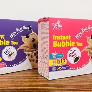 Fusion Select Authentic Strawberry Bubble Tea Kit Extra Rich (5 Packs) Bubble Tea Drink, Boba Tapioca Pearl, Straws, Popular Bubble Tea Flavors Strawberry Kit - Taro Bubble Tea & Black Tea Bubble Tea