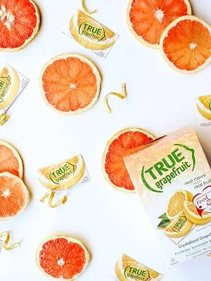 TRUE GRAPEFRUIT Water Enhancer (32 Packets) | Zero Calorie Unsweetened Water Flavoring | For Water, Bottled Water & Recipes | Water Flavor Packets Made with Real Grapefruit - Grapefruit