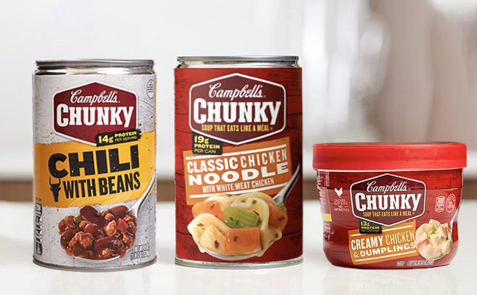 Campbell's Chunky Soup, Classic Chicken Noodle Soup, 15.25 Oz Microwavable Bowl (Case of 8) - chunky
