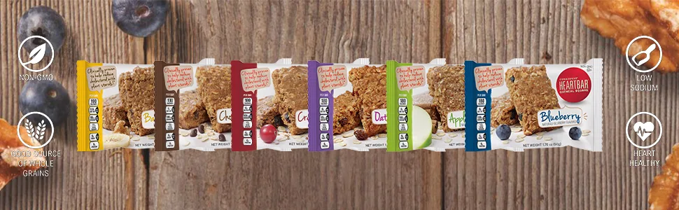 Corazonas Heartbar Oatmeal Square, Apple Cinnamon, 1.76 Ounce (Pack of 12) - Corazonas Heartbar