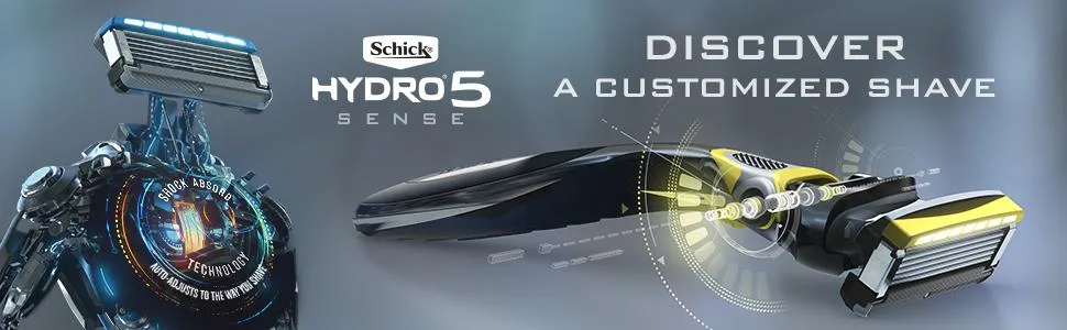 Schick Hydro 5 Sense Energize Razor Refills for Men, Pack of 4 - schick hydro 5 razor blades refills menthol energize glide gillette pro fusion