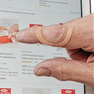 3-Point Products Oval-8 Finger Splint, Support and Protection for Arthritis, Trigger Finger or Thumb, and Other Finger Conditions, 3-Pack, Size 6 Size 6 (Pack of 3) - stabilize swan neck