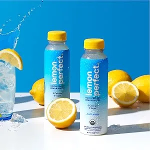 Lemon Perfect, Organic Cold-Pressed Lemon Water, Squeezed from Real Fruit, Flavored Water, Sugar-Free, Keto Certified, No Artificial Ingredients, Just Lemon (12-Pack) - Lemon Perfect, Just Lemon, Flavored Water, Sugar Free, Keto, Organic Cold-Pressed Lemon Water