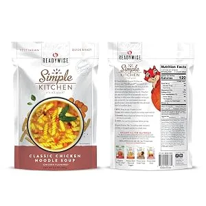 ReadyWise Simple Kitchen Soups Variety Pack (4 Count) | 16 Servings | Vegan & Gluten Free Options 6.7 Ounce (Pack of 4) - Chicken Noodle Soup