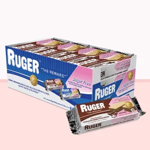 RUGER Sugar Free Chocolate Wafers 1.6 Ounce (Pack of 12) - Ruger