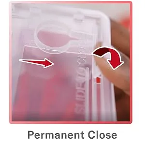 Sharps Container for Home Use and Professional 1 Quart (3-Pack) by Alcedo | Biohazard Needle and Syringe Disposal | Small Portable Container for Travel 1 Quart 3 - permanent close