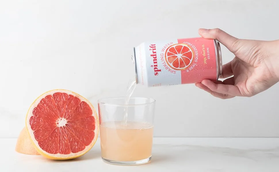 Spindrift Grapefruit Sparkling Water, 12 Fl Oz (Pack of 8) - just sparkling water & real squeezed fruit. yup, that