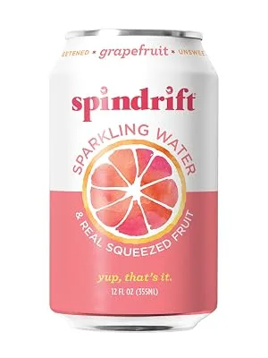 Spindrift Grapefruit Sparkling Water, 12 Fl Oz (Pack of 8) - Spindrift Grapefruit Sparkling Water