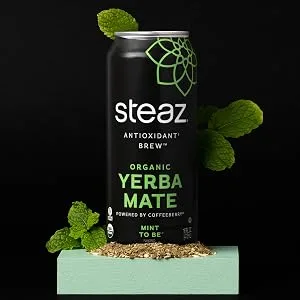 Steaz Organic Yerba Mate Tea with Coffeeberry Energy 16 oz Pack of 12 (Berrytopia) - mint to be