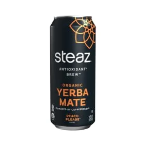Steaz Organic Yerba Mate Tea with Coffeeberry Energy 16 oz Pack of 12 (Berrytopia) - peach please