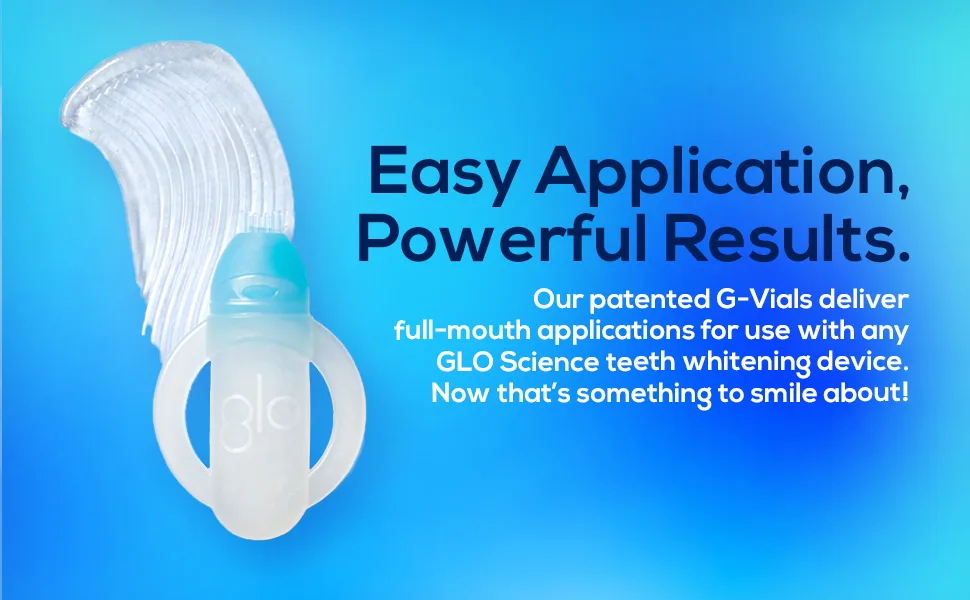 GLO Science GLO Brilliant 3 Pack Teeth Whitening Gel Treatment Kit for Fast, Pain-Free, Long Lasting Results - vials